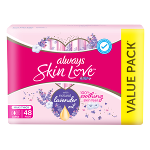 Always, Feminine Pads, Skin Love, Cotton Soft, Maxi Thick, Large With Wings - 48 Pcs Always, Feminine Pads, Skin Love, Cotton Soft, Maxi Thick, Large With Wings - 48 Pcs